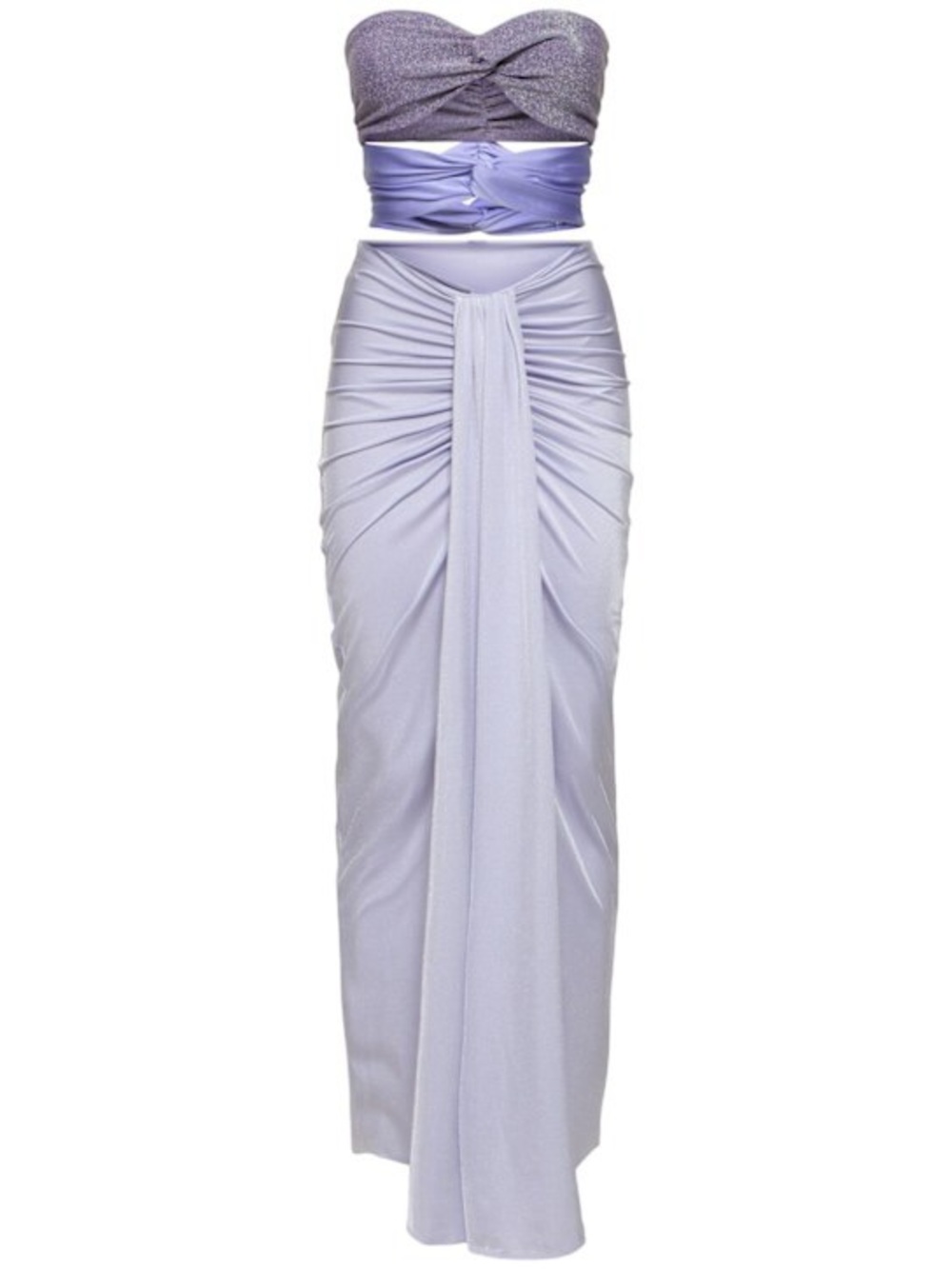 Baobab Lavender Ruched Maxi Cutout Dress
